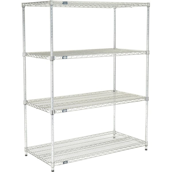 Nexel Quick Adjust Wire Shelving, Poly-Z-Brite, 72 x 24 x 63 24726AZ - main